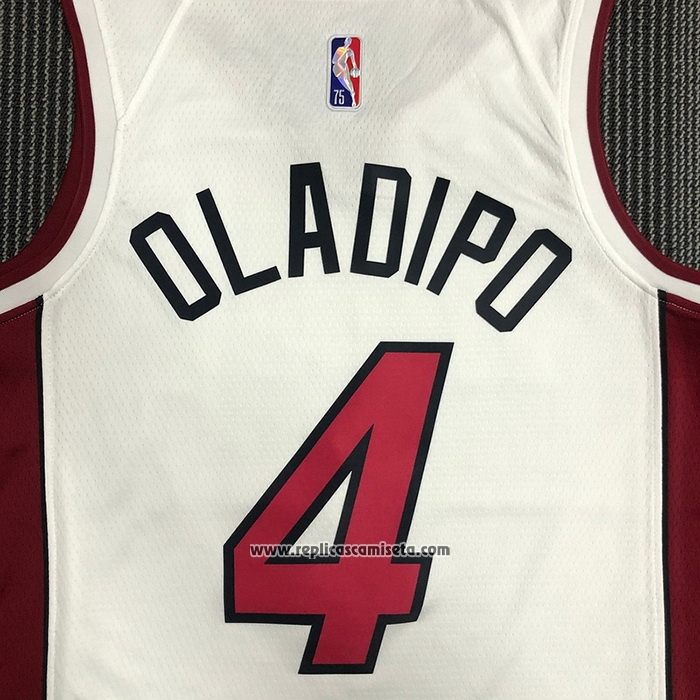 Camiseta Miami Heat Victor Oladipo #4 Association 2021-22 Blanco